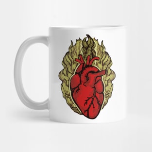 Heart anatomical heart burning heart t-shirt Mug